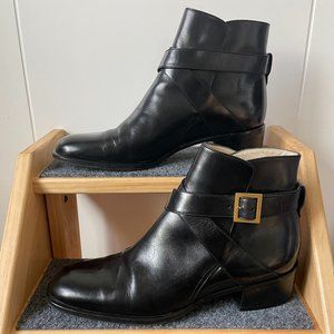 Bally | 'Levantes' Black Leather Jodhpur Ankle Boots | Size 8.5
